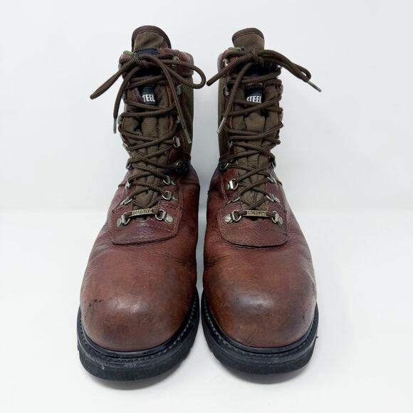 Wolverine Brown Leather Steel Toe Gore-Tex Work Boots Men's Size 11.5W Lace Up - Picture 2 of 12